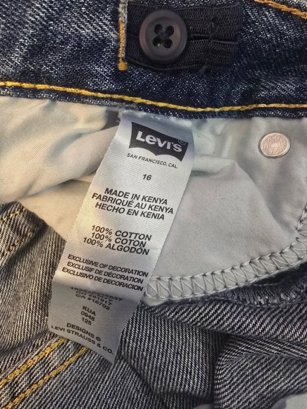 Levi’s 511 Slim Boys Distressed Denim Shorts Medium Wash Blue Size 16 Reg W28 image 2